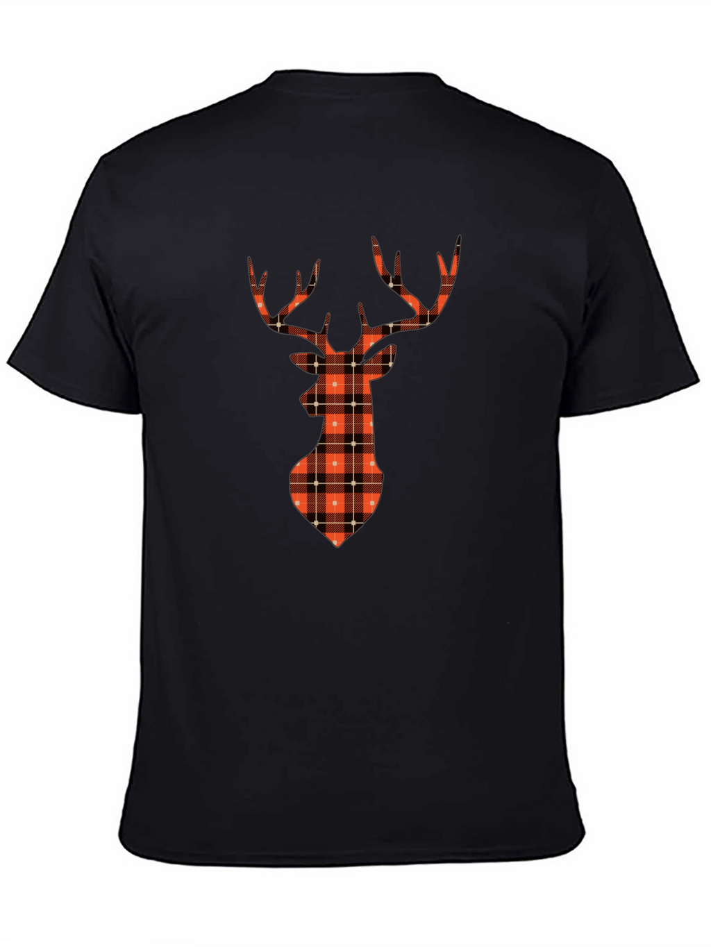 Plaid Deer Graphic Tee - Casual Style