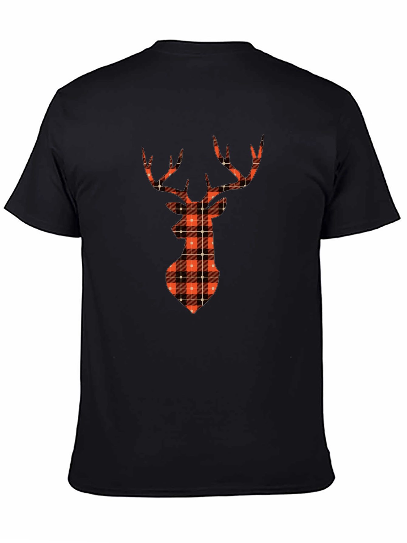 Plaid Deer Graphic Tee - Casual Style