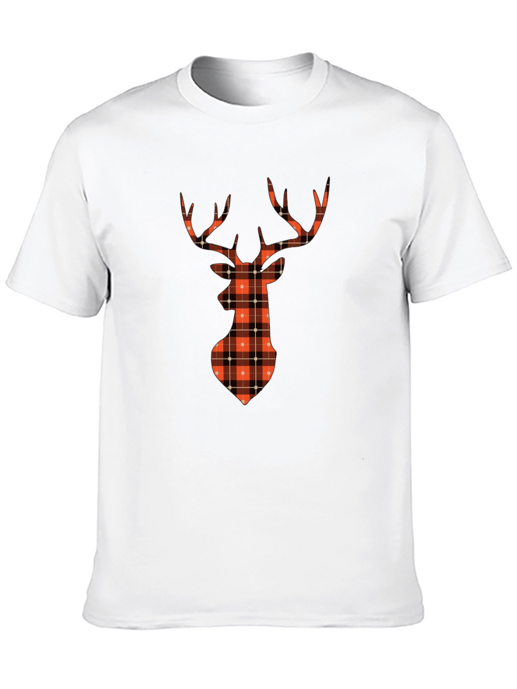 Plaid Deer Graphic Tee - Casual Style