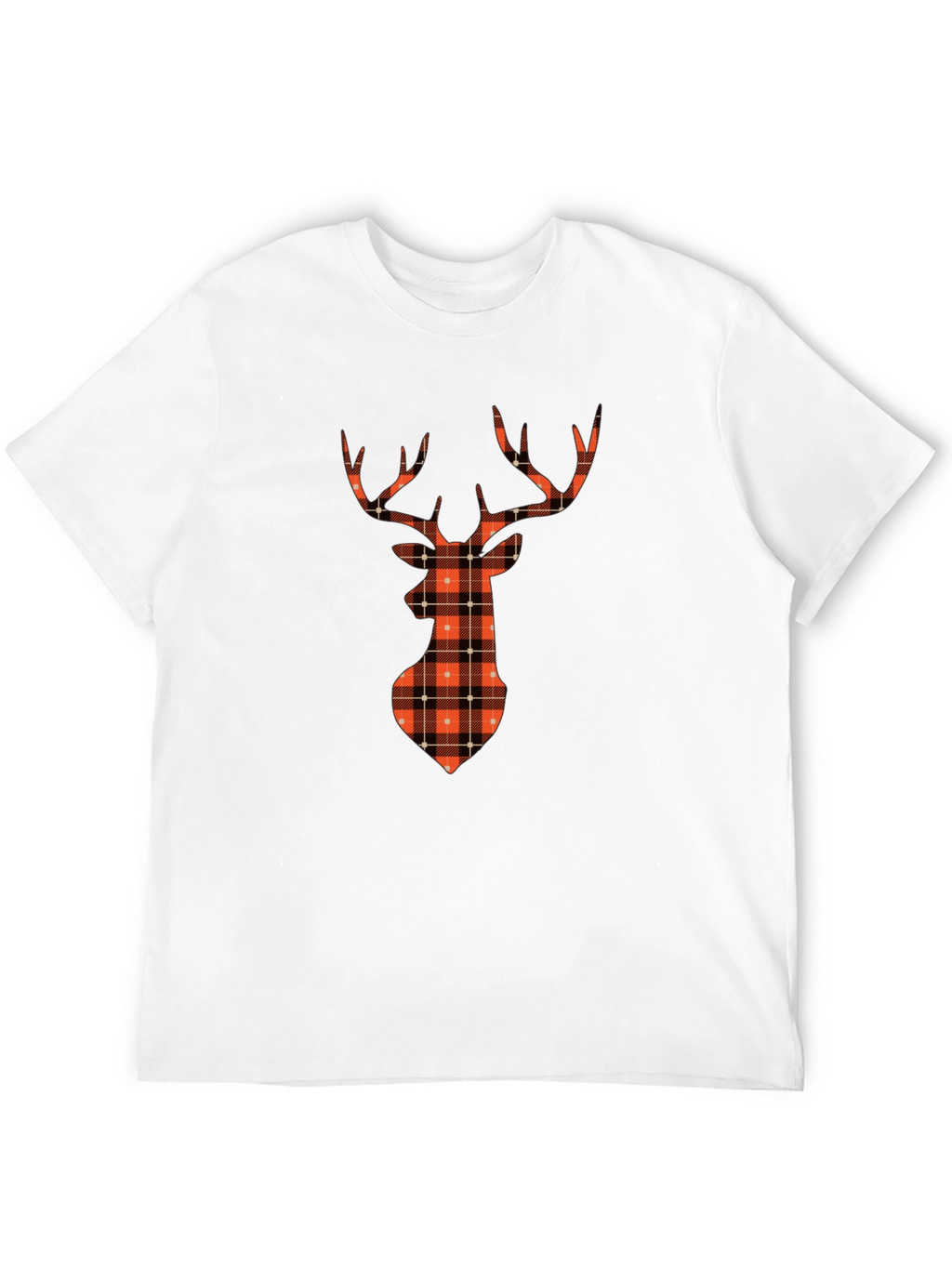 Plaid Deer Graphic Tee - Casual Style