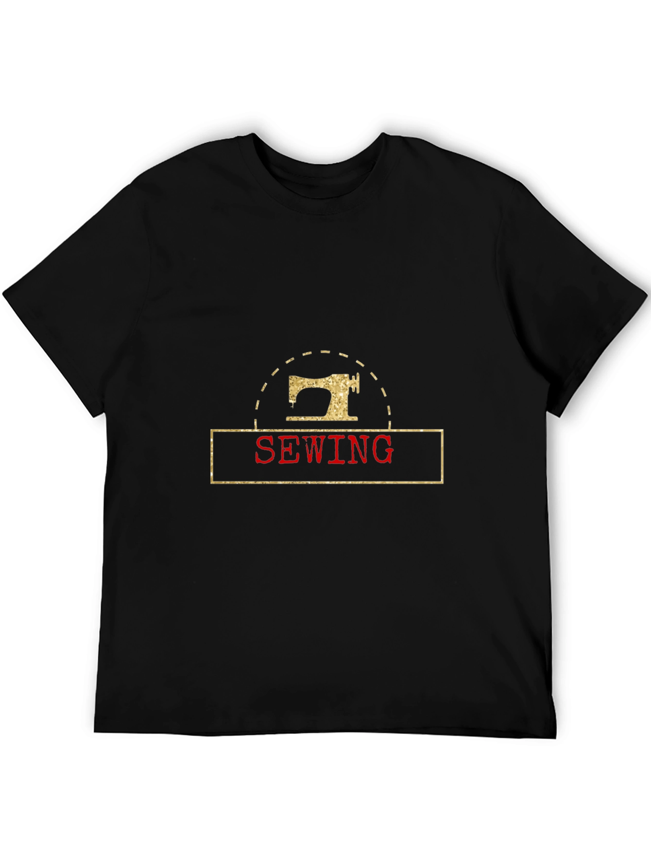 Sewing Machine Graphic Black T-Shirt