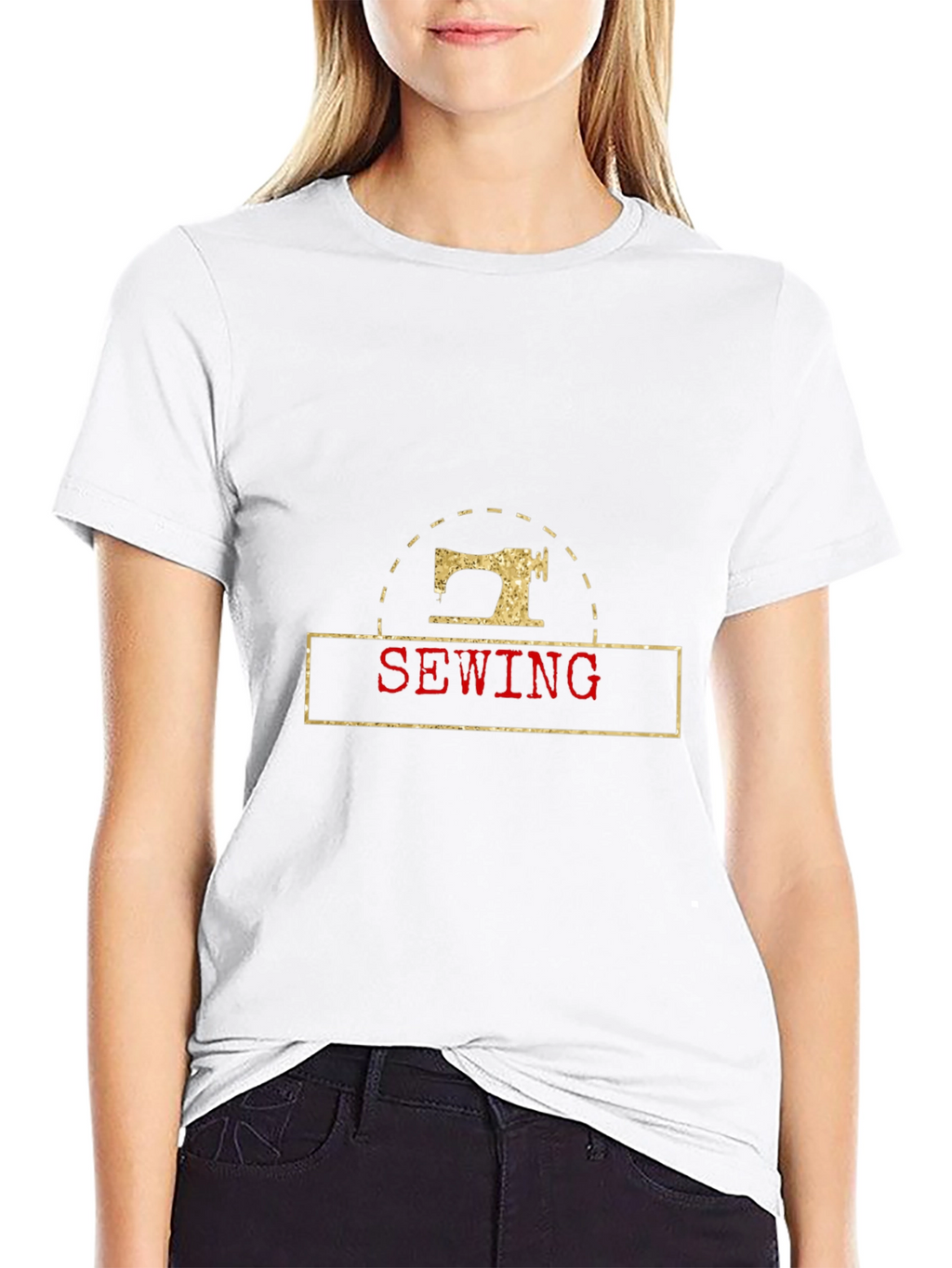 Sewing Machine Graphic Black T-Shirt