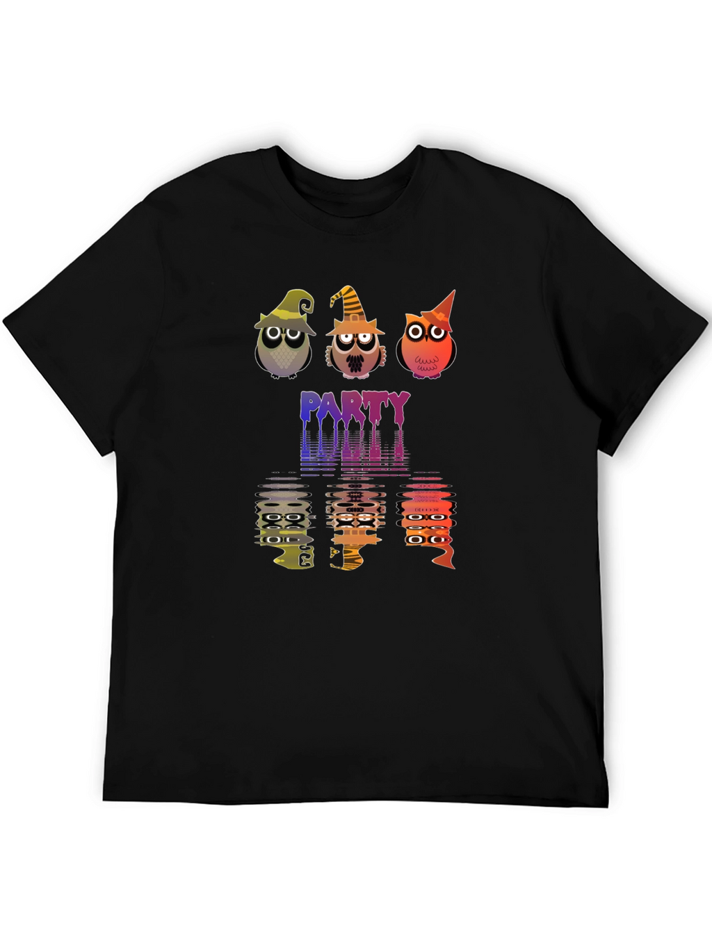 Halloween Owl Party Black T-Shirt