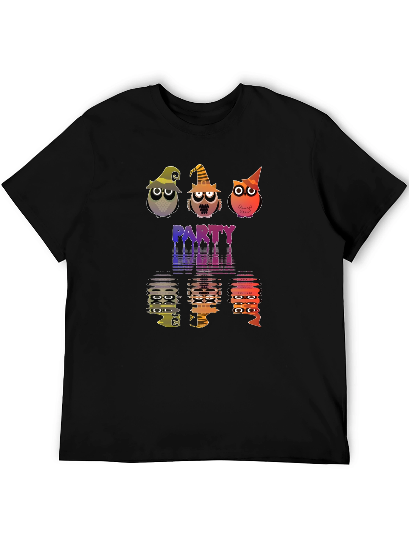 Halloween Owl Party Black T-Shirt