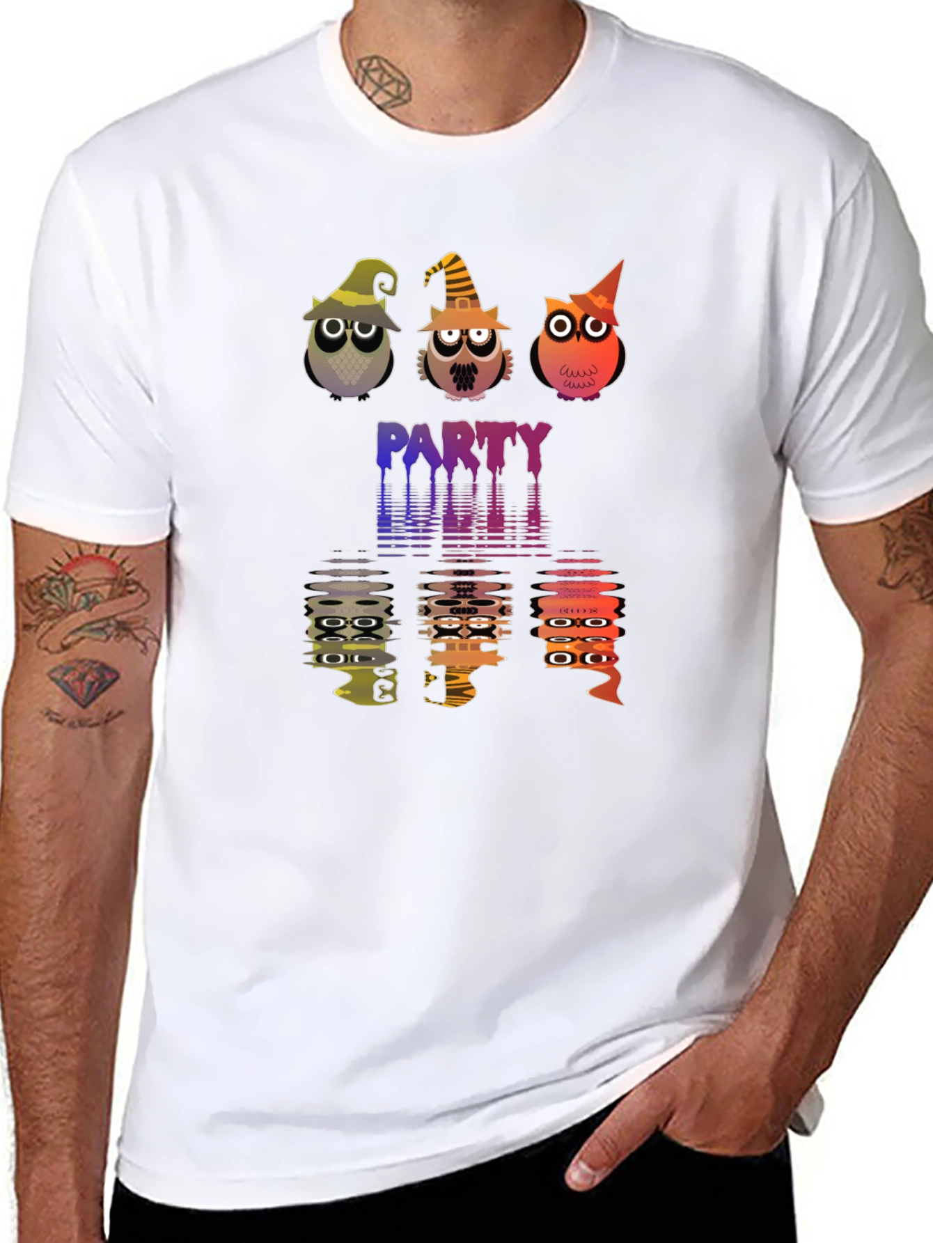 Halloween Owl Party Black T-Shirt