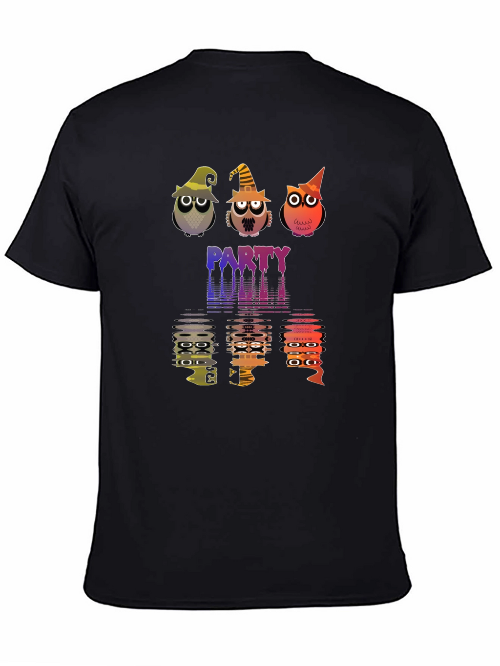 Halloween Owl Party Black T-Shirt