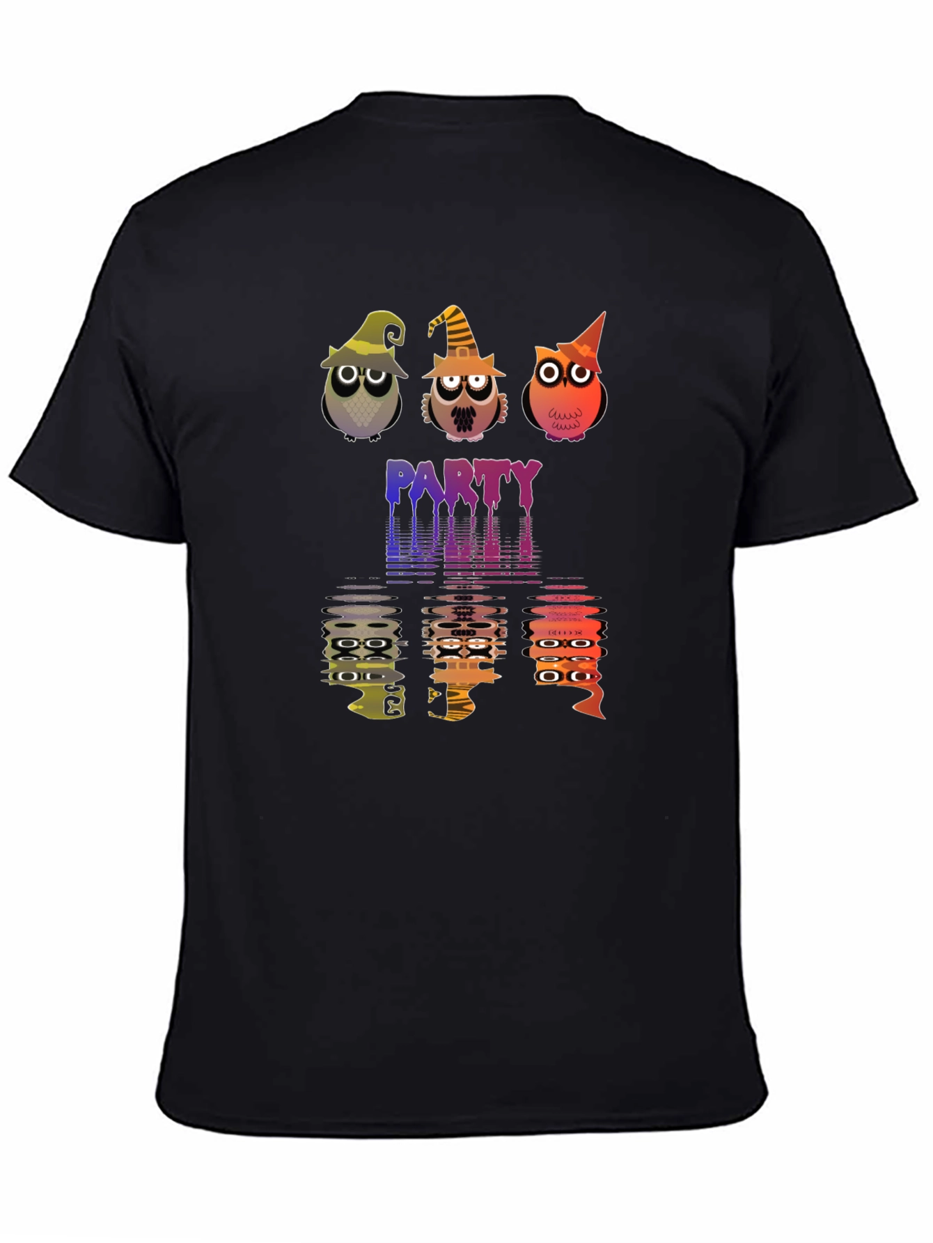 Halloween Owl Party Black T-Shirt