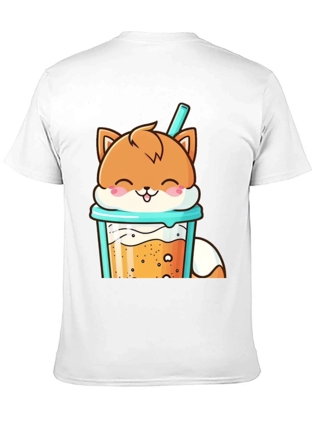 Cute Fox Boba Tea Graphic T-Shirt