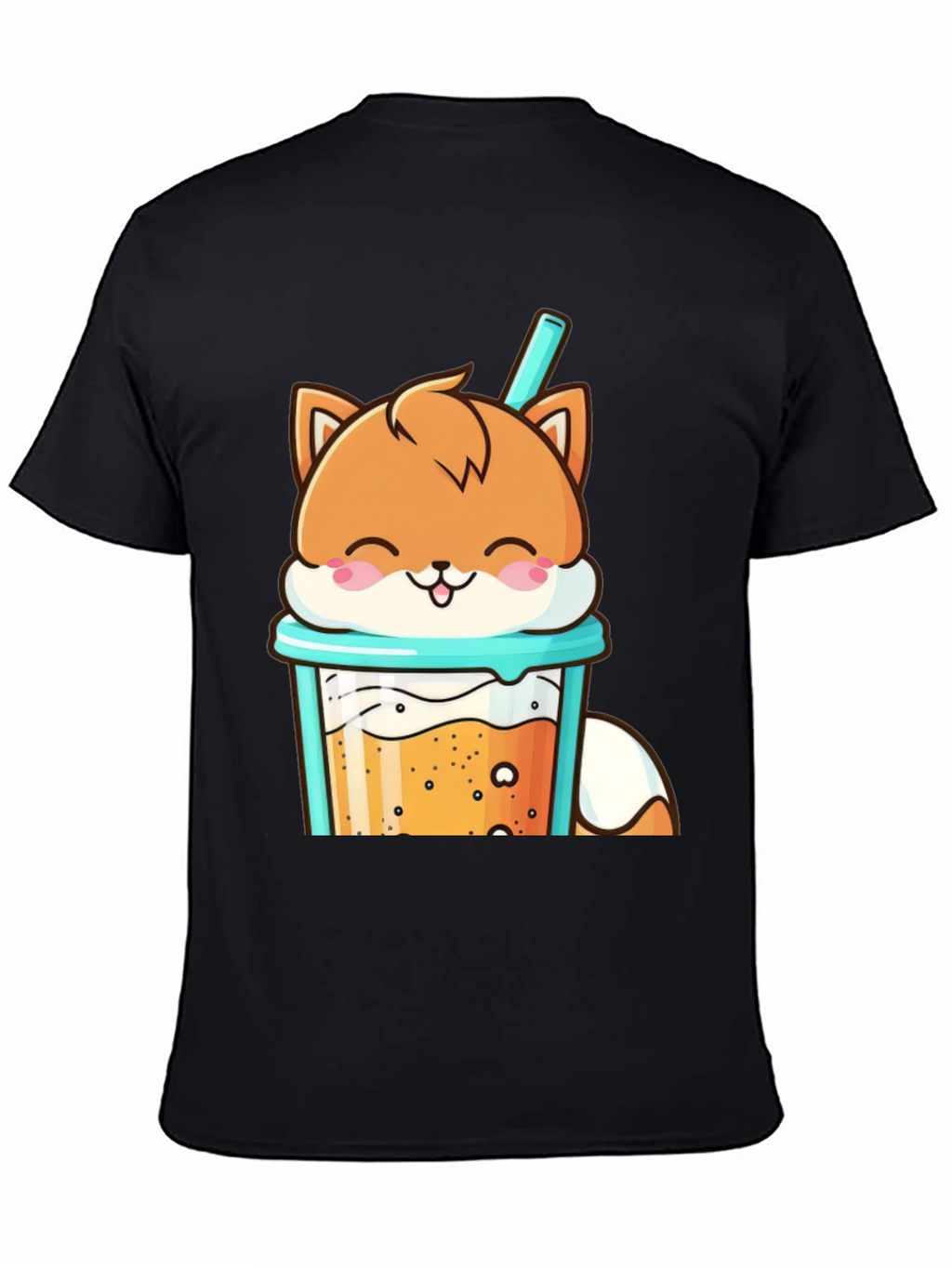 Cute Fox Boba Tea Graphic T-Shirt