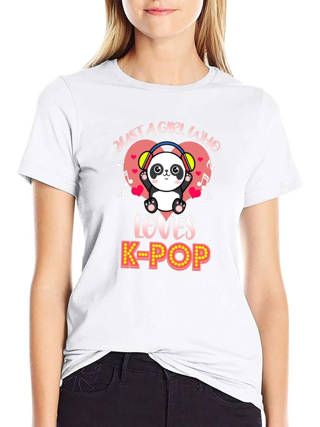 Just a Girl Who Loves K-Pop Panda T-Shirt
