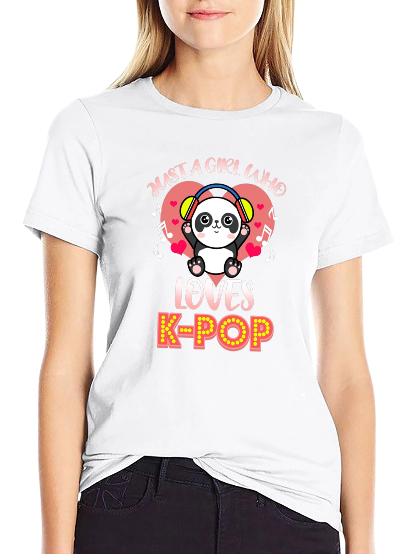 Just a Girl Who Loves K-Pop Panda T-Shirt