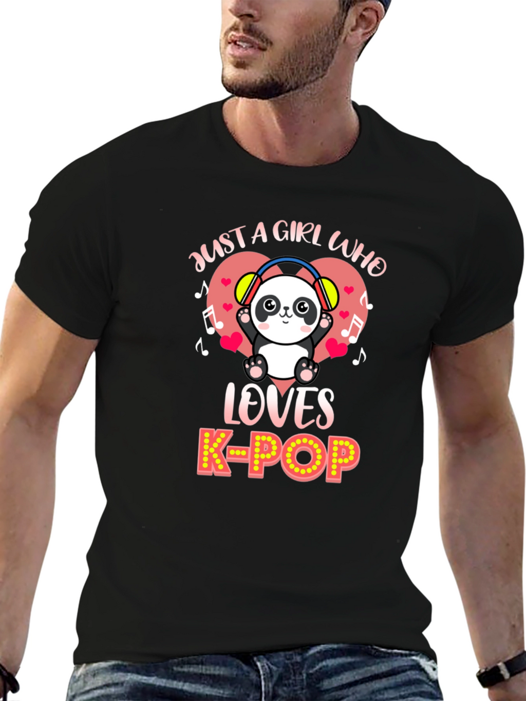 Just a Girl Who Loves K-Pop Panda T-Shirt