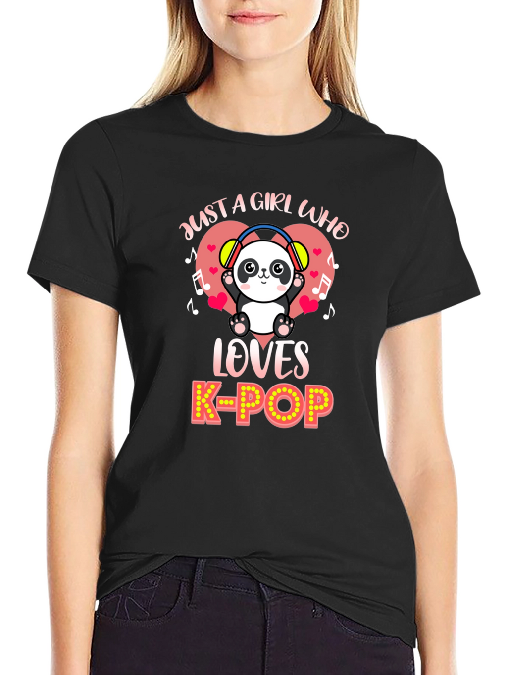 Just a Girl Who Loves K-Pop Panda T-Shirt