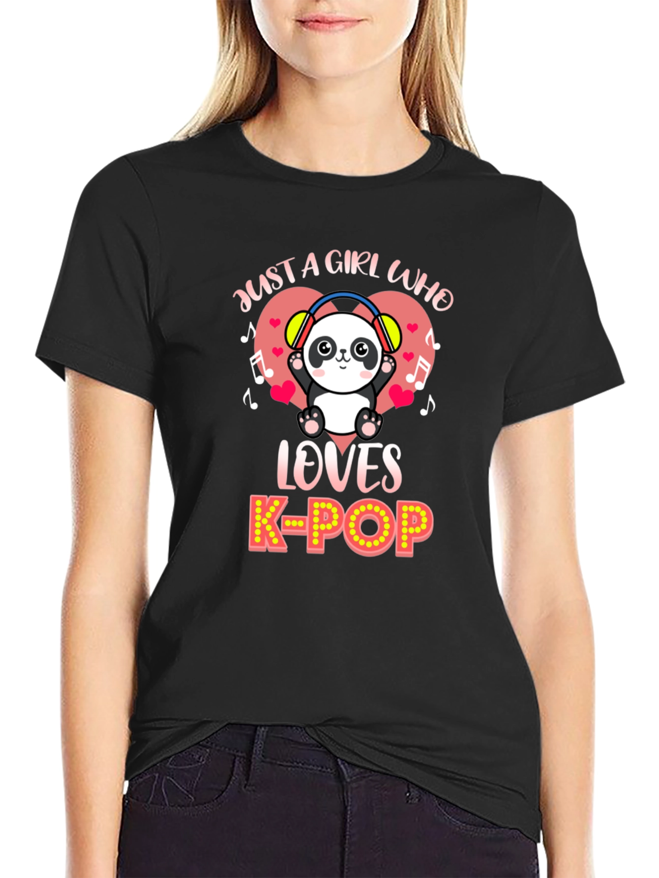 Just a Girl Who Loves K-Pop Panda T-Shirt