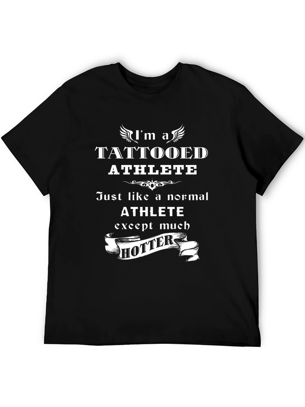 Tattooed Athlete Black Graphic T-Shirt