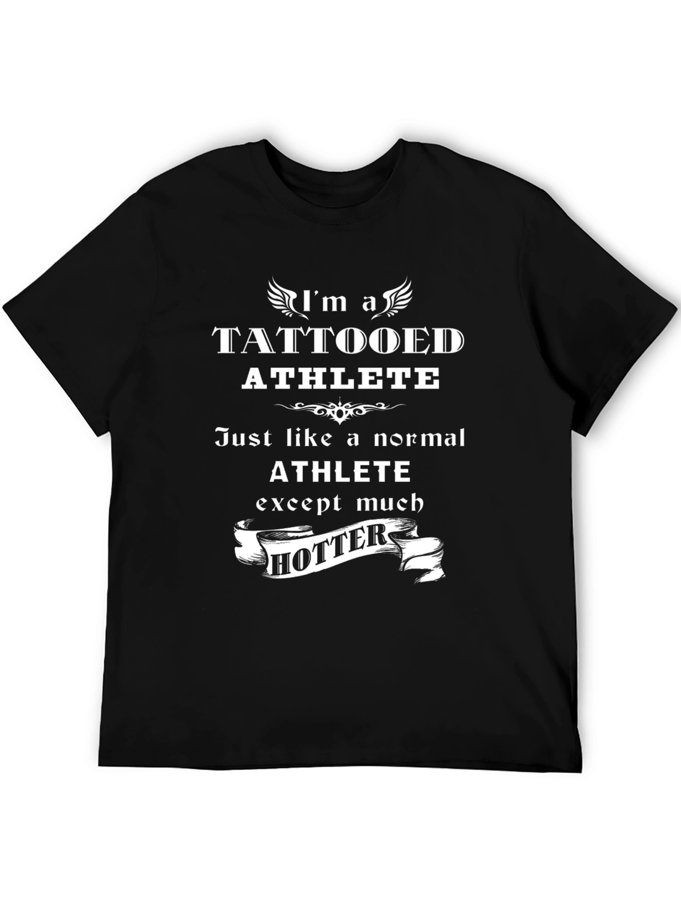Tattooed Athlete Black Graphic T-Shirt