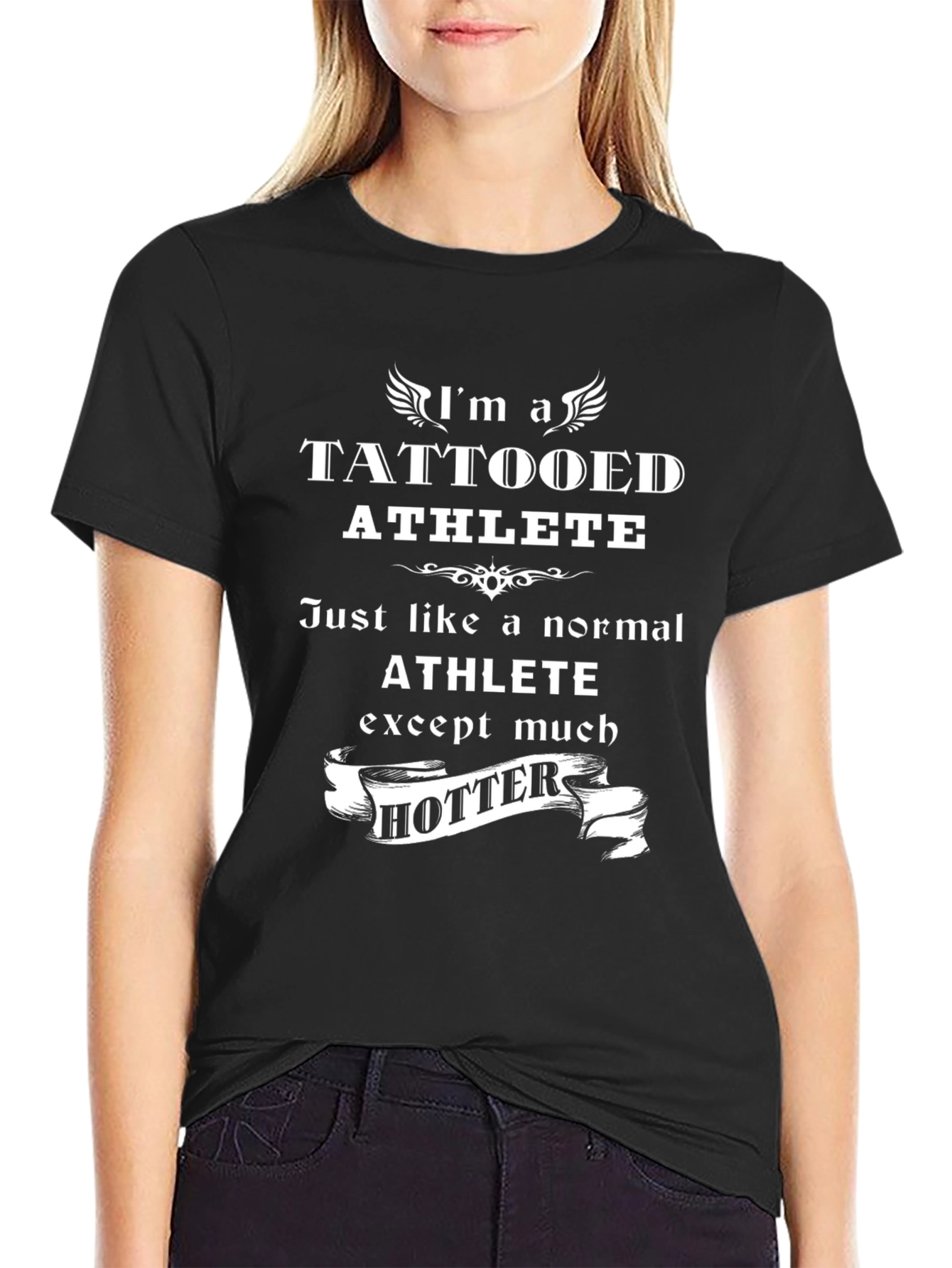 Tattooed Athlete Black Graphic T-Shirt