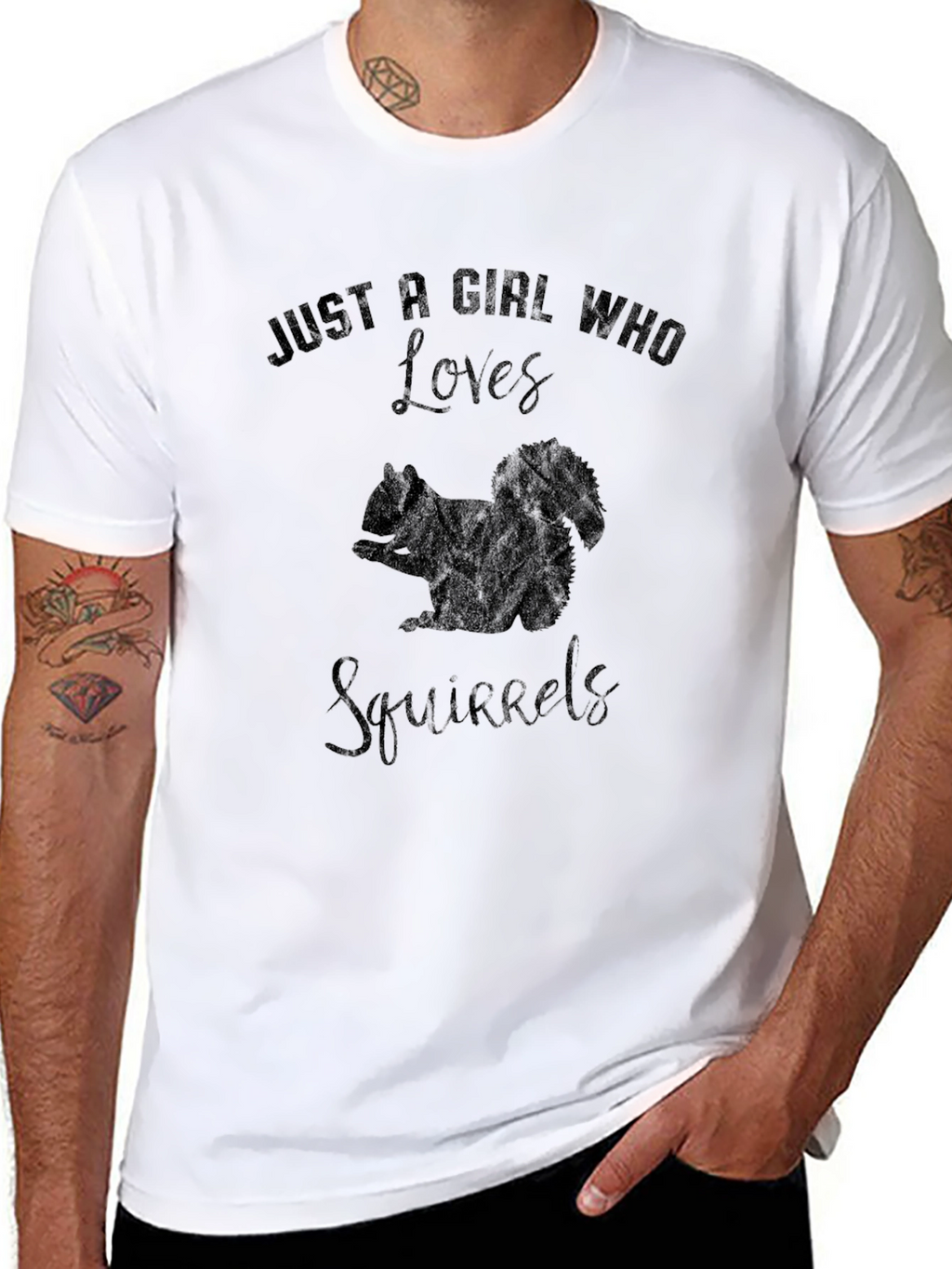 Squirrel Lovers Black T-Shirt