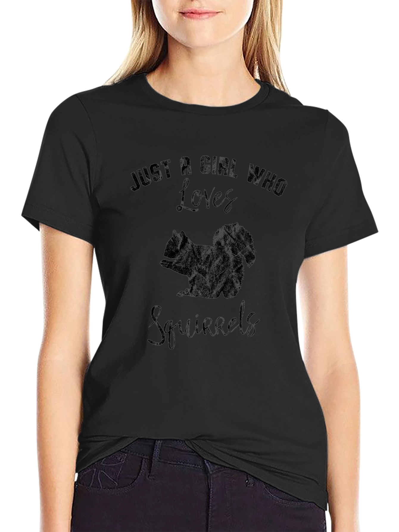 Squirrel Lovers Black T-Shirt