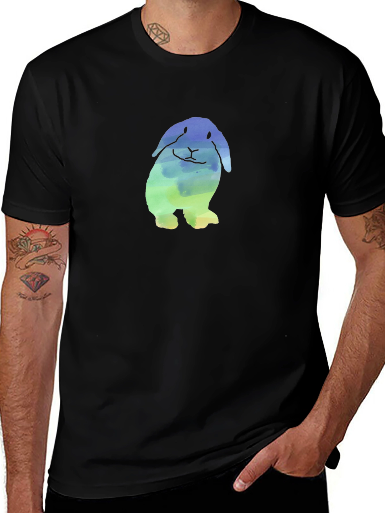 Watercolor Bunny Graphic T-Shirt - Soft & Stylish