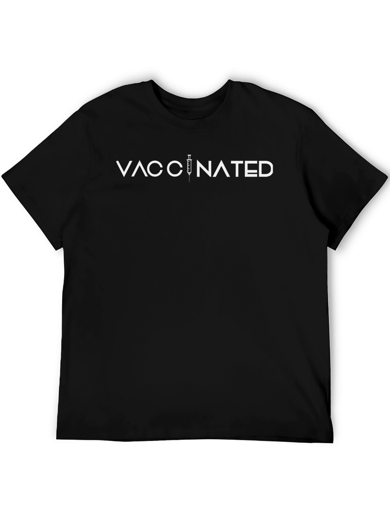 Vaccinated Graphic Tee - Unisex Black Cotton T-Shirt