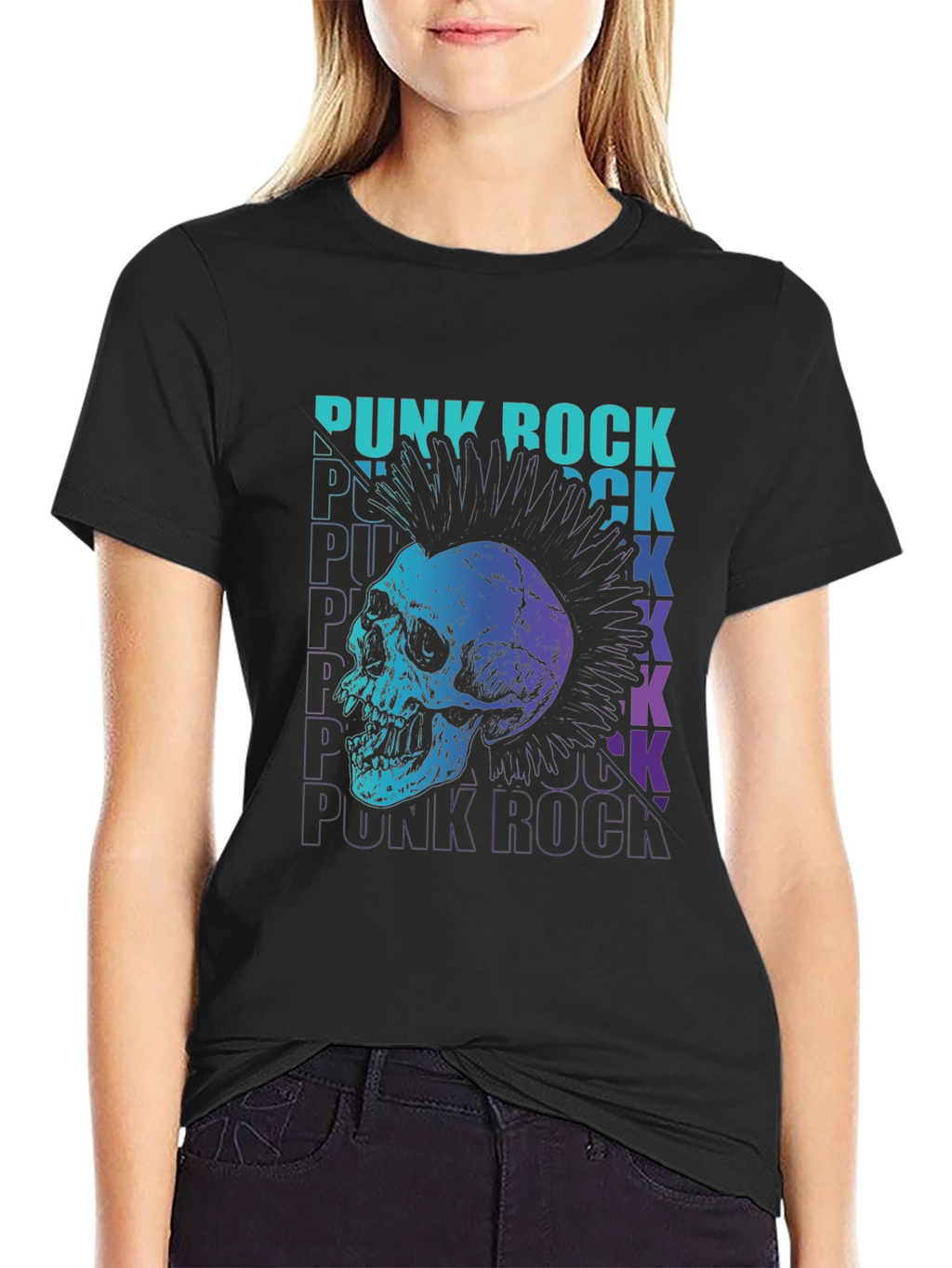 Punk Rock Skull Graphic Tee - Edgy Design