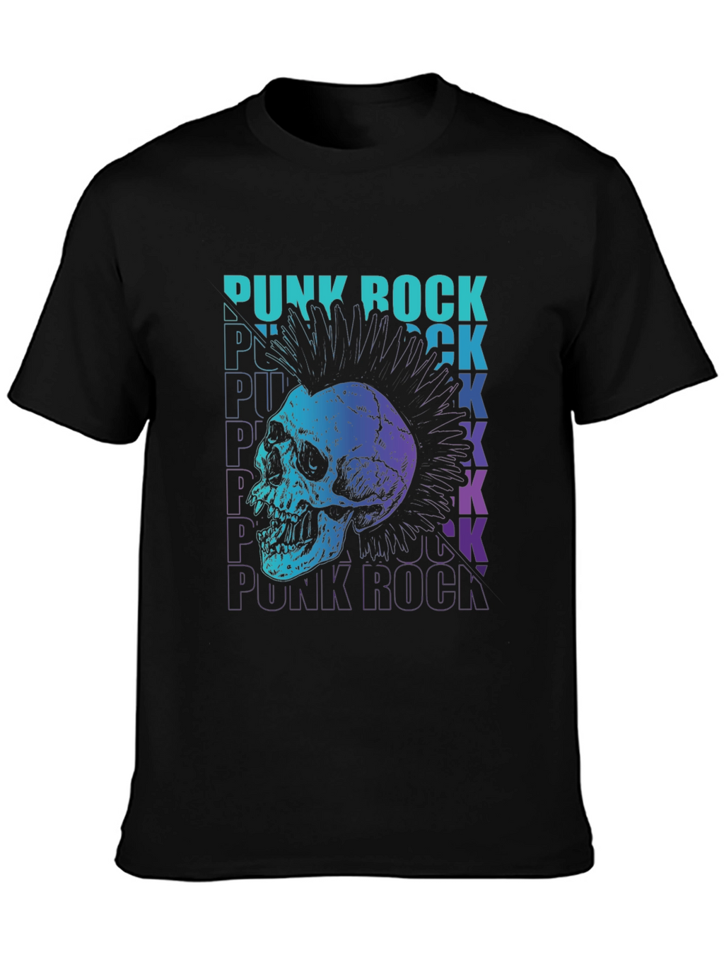 Punk Rock Skull Graphic Tee - Edgy Design