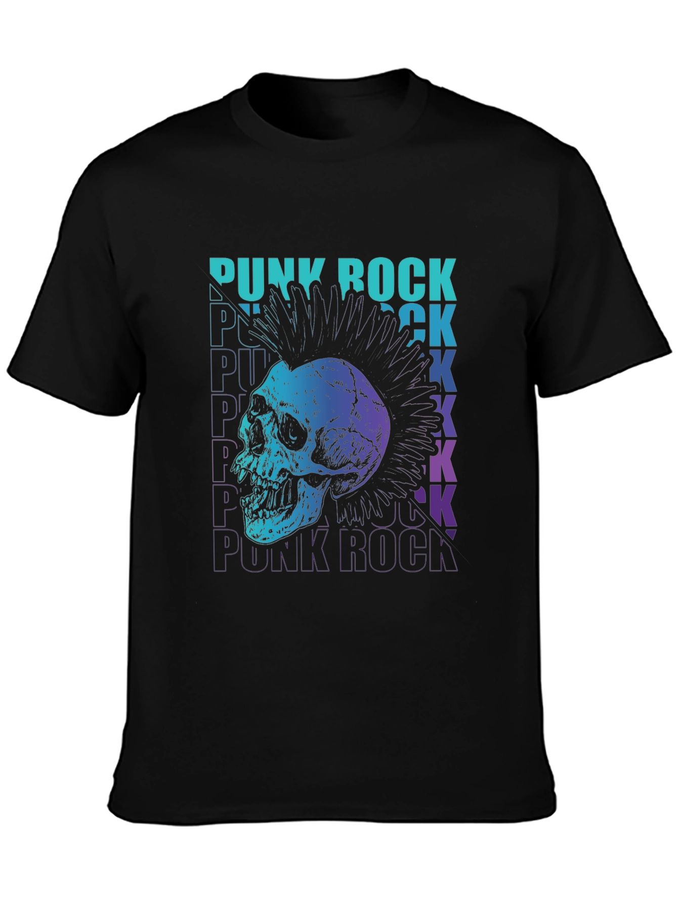 Punk Rock Skull Graphic Tee - Edgy Design
