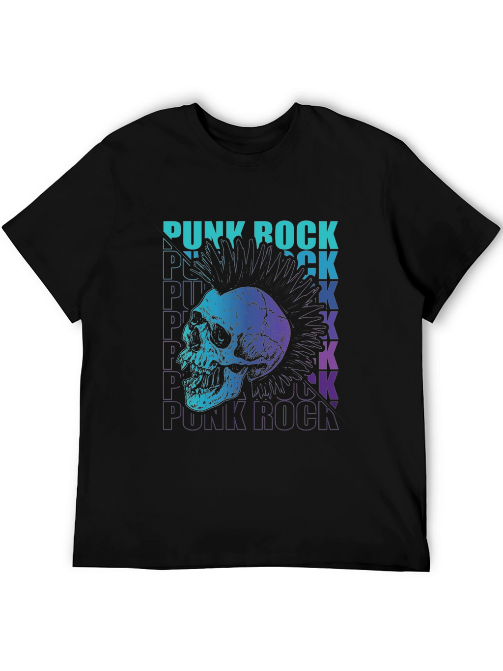 Punk Rock Skull Graphic Tee - Edgy Design