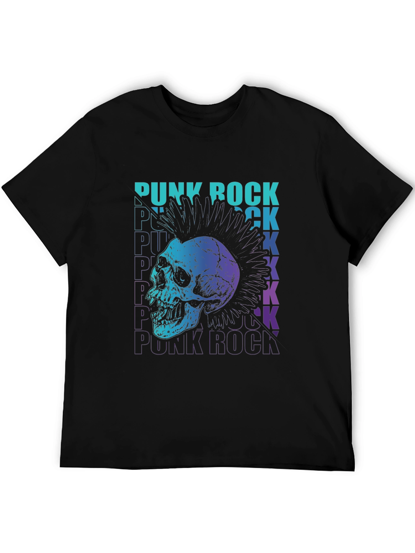Punk Rock Skull Graphic Tee - Edgy Design