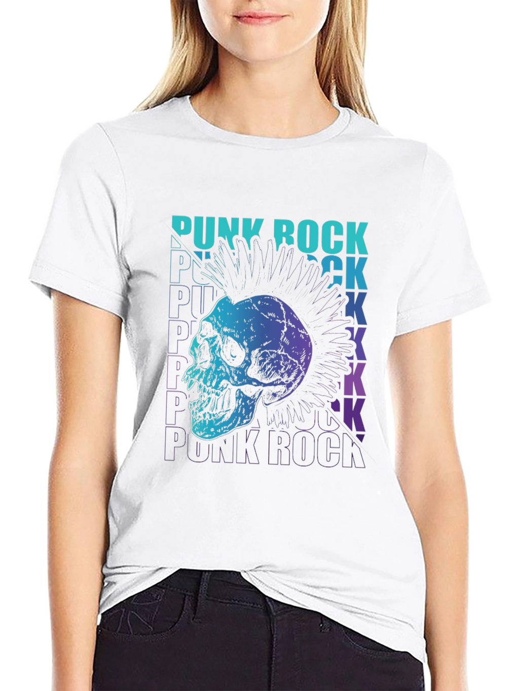 Punk Rock Skull Graphic Tee - Edgy Design