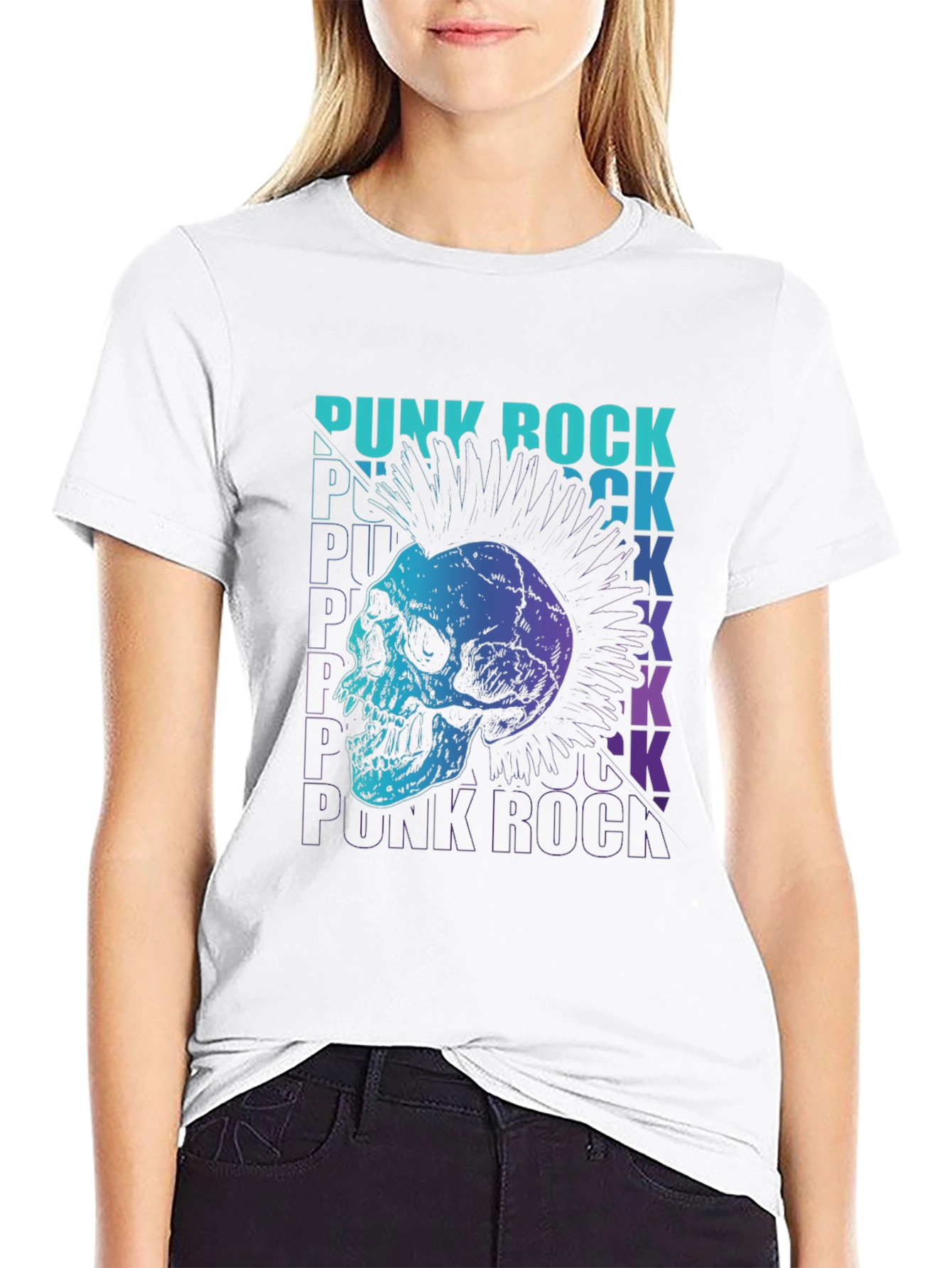 Punk Rock Skull Graphic Tee - Edgy Design