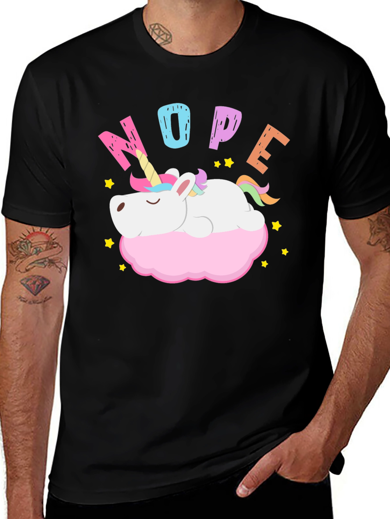 Nope Unicorn T-Shirt - Cute & Funny Cartoon Tee