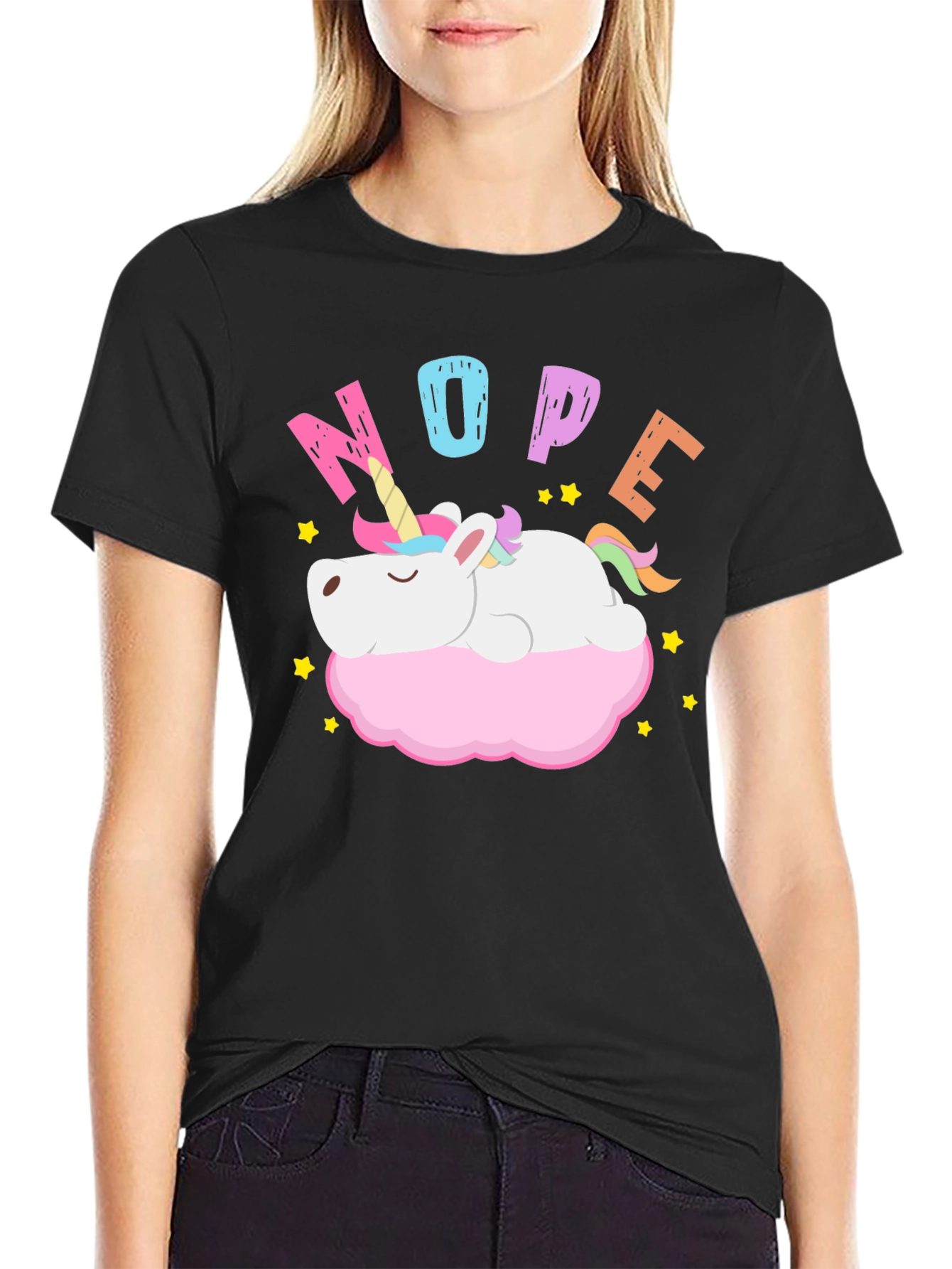 Nope Unicorn T-Shirt - Cute & Funny Cartoon Tee