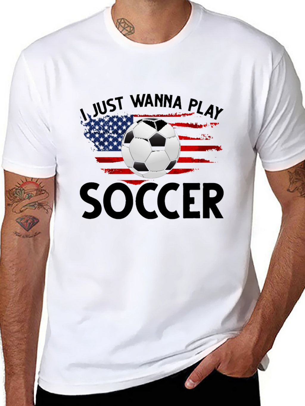 Soccer USA Flag Graphic T-Shirt