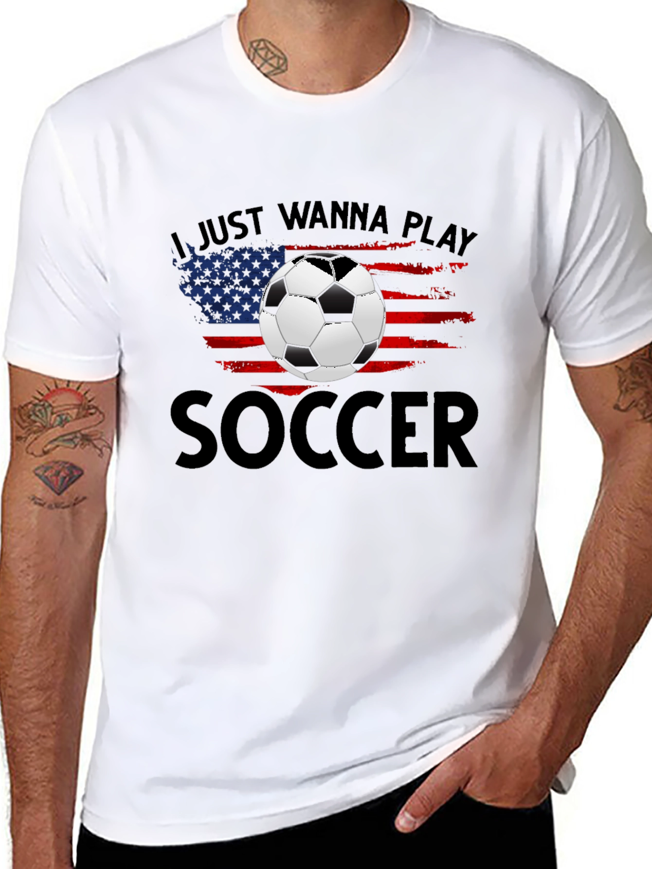 Soccer USA Flag Graphic T-Shirt