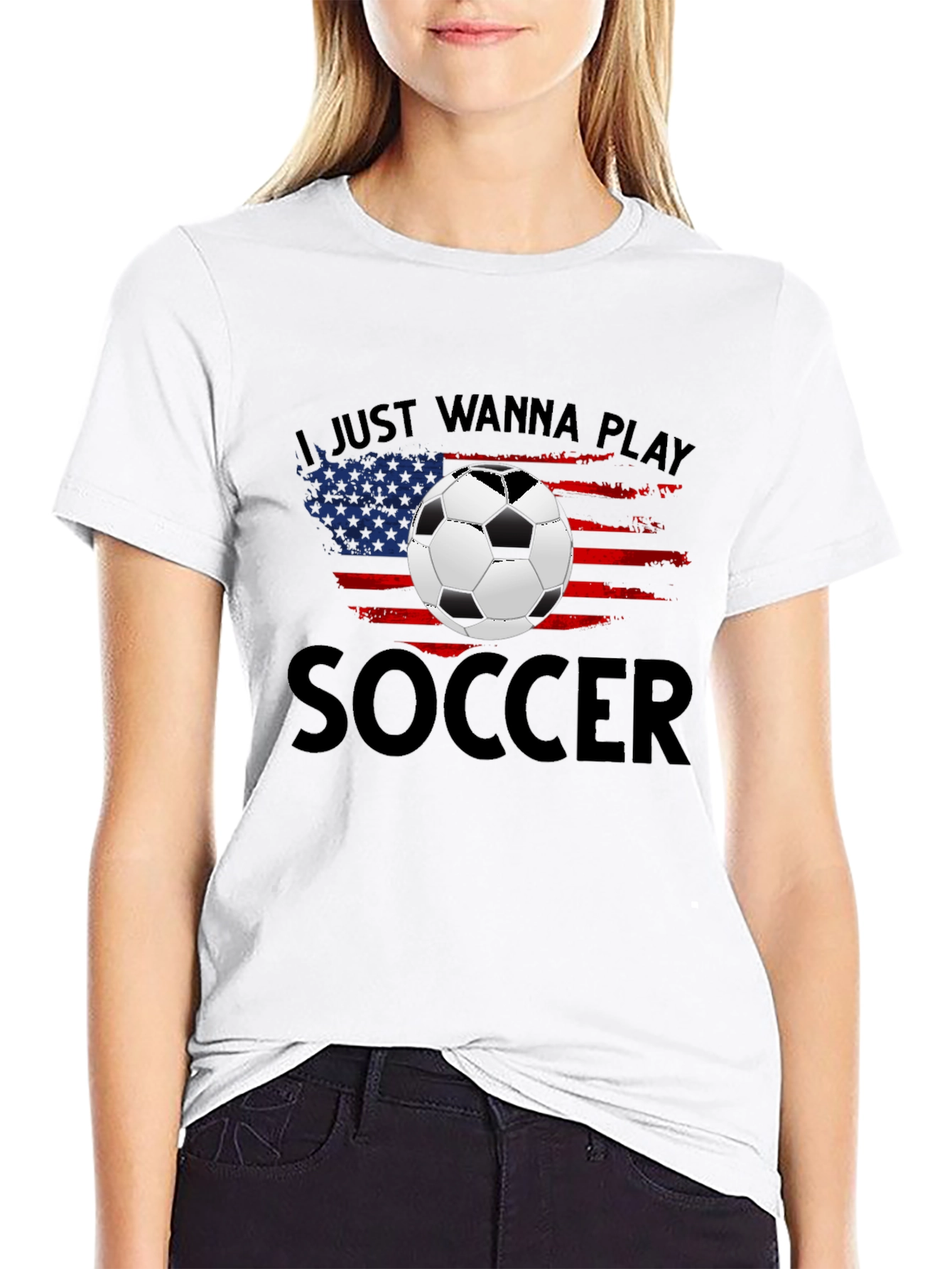 Soccer USA Flag Graphic T-Shirt