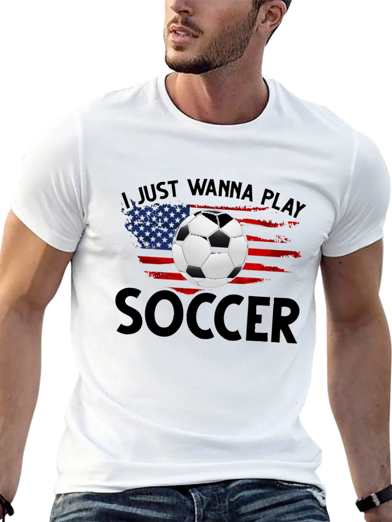 Soccer USA Flag Graphic T-Shirt