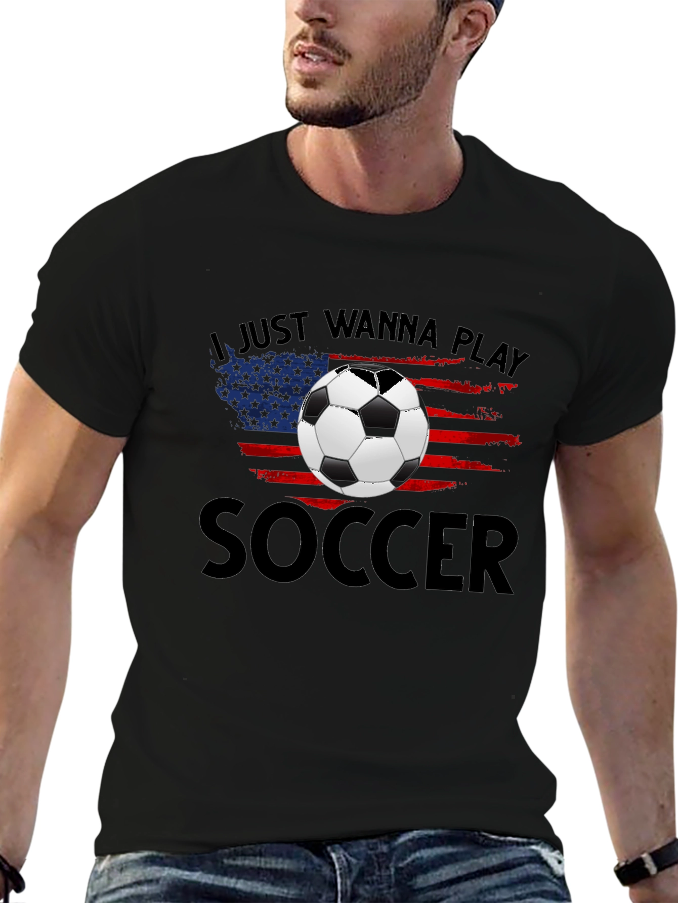 Soccer USA Flag Graphic T-Shirt