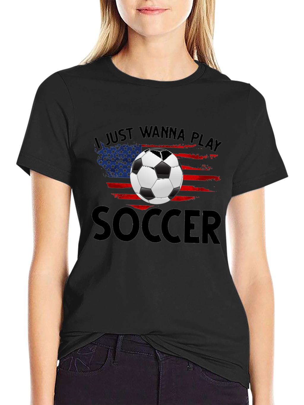 Soccer USA Flag Graphic T-Shirt