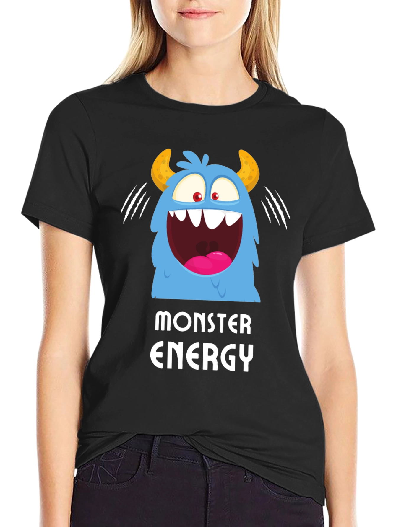 Monster Energy Graphic Print Black T-Shirt
