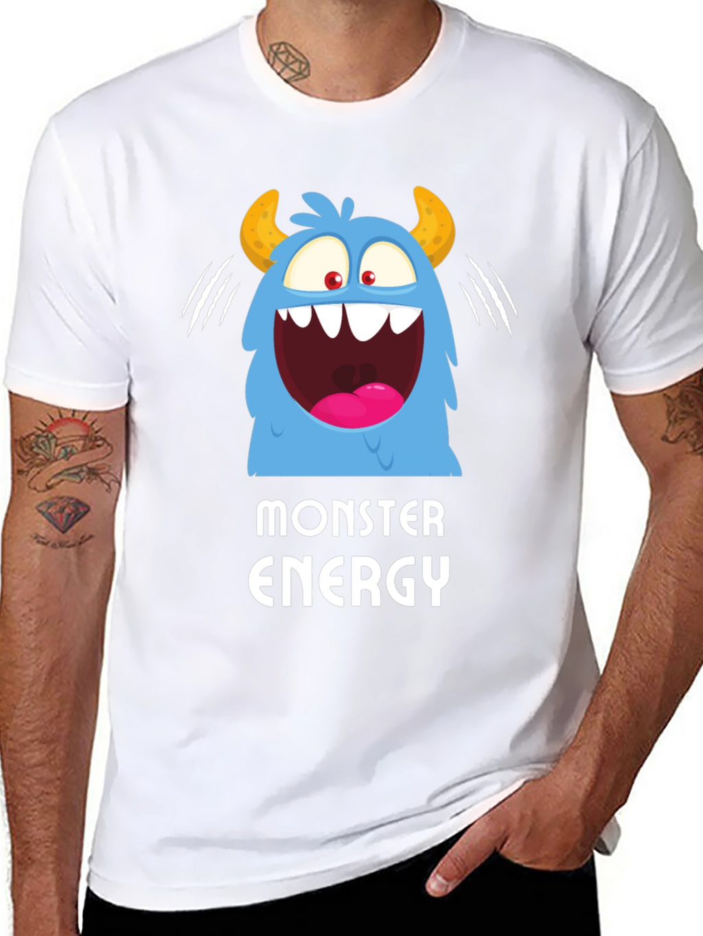 Monster Energy Graphic Print Black T-Shirt