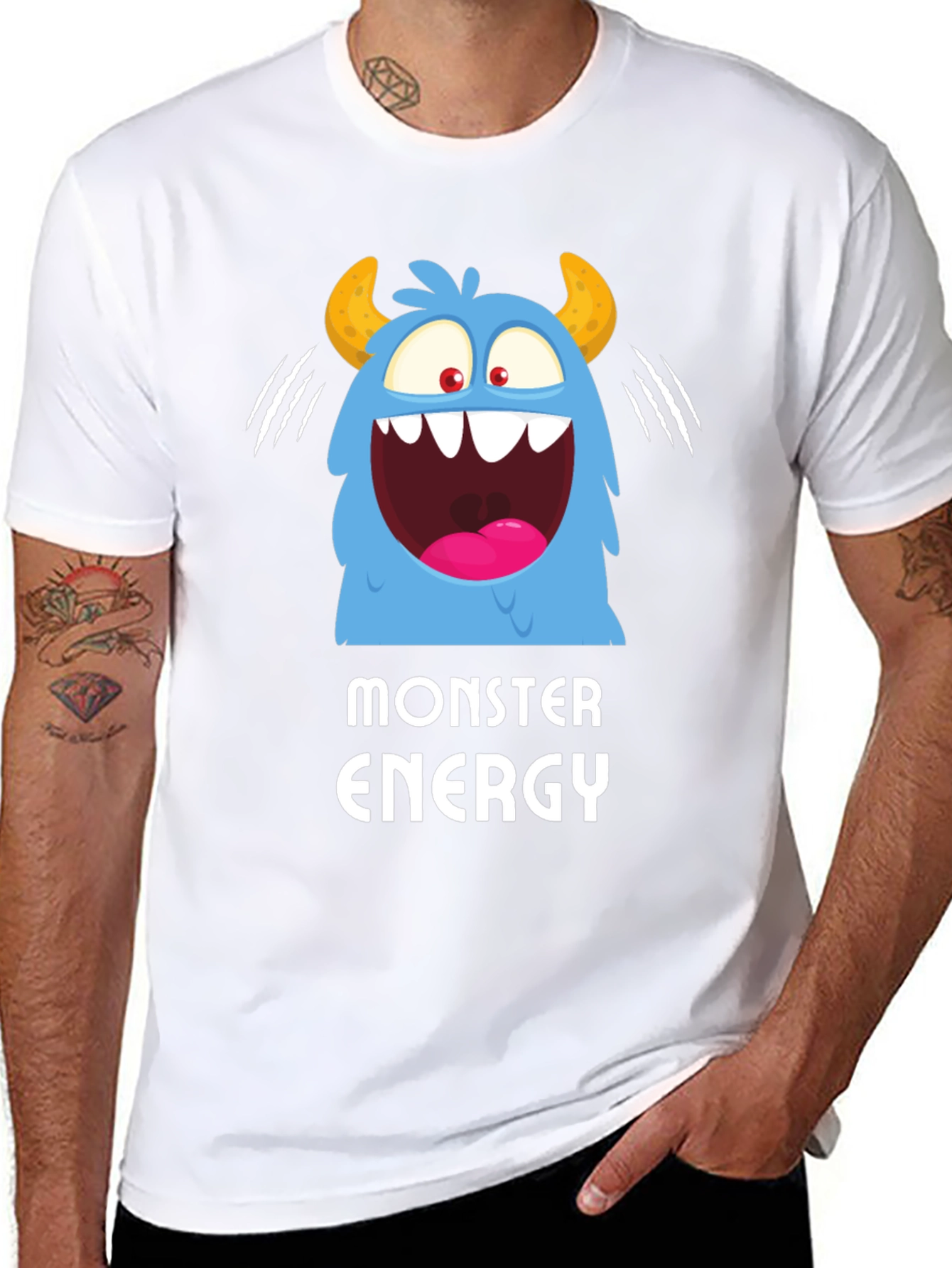 Monster Energy Graphic Print Black T-Shirt