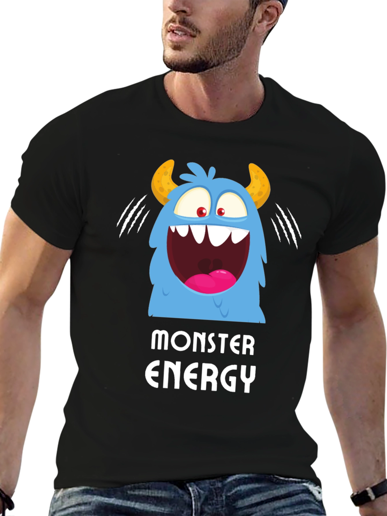 Monster Energy Graphic Print Black T-Shirt