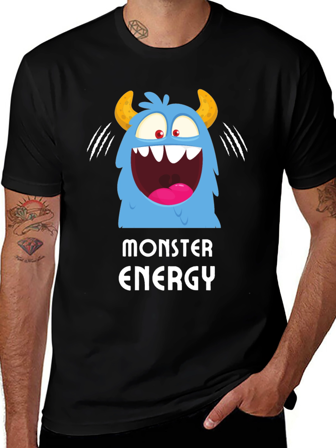 Monster Energy Graphic Print Black T-Shirt