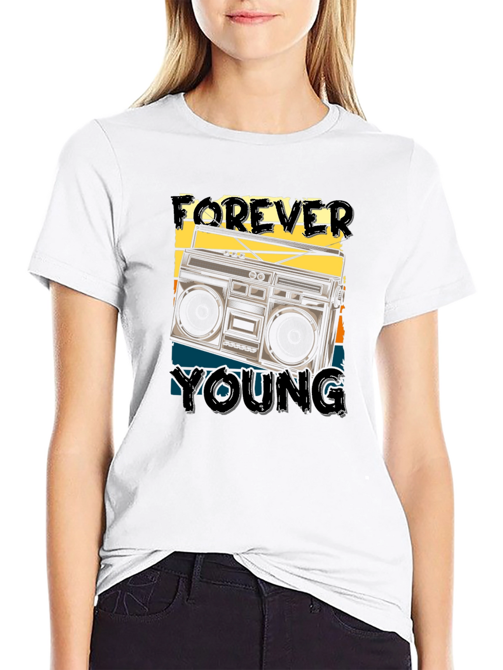 Forever Young Retro Boombox T-Shirt