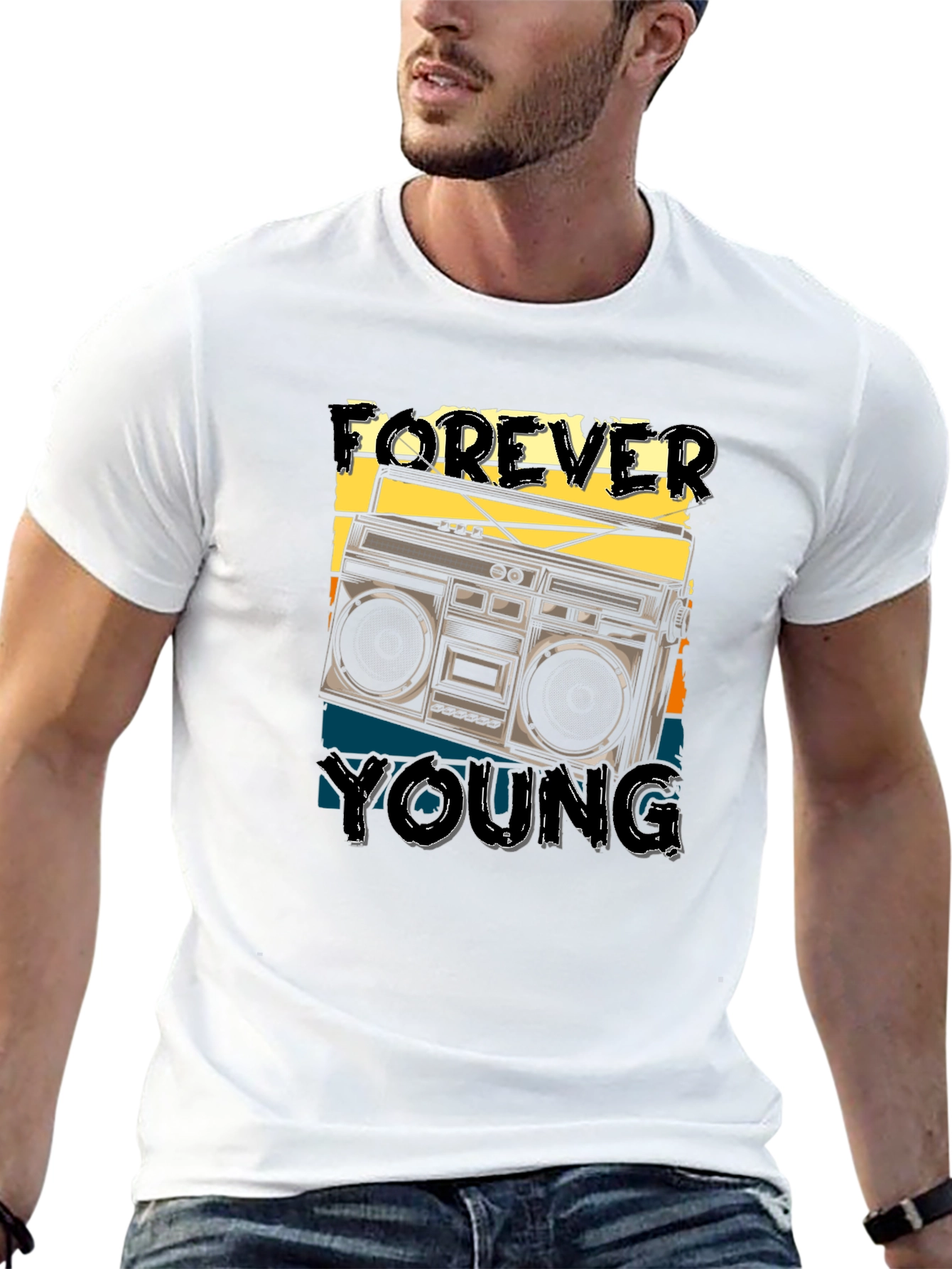 Forever Young Retro Boombox T-Shirt