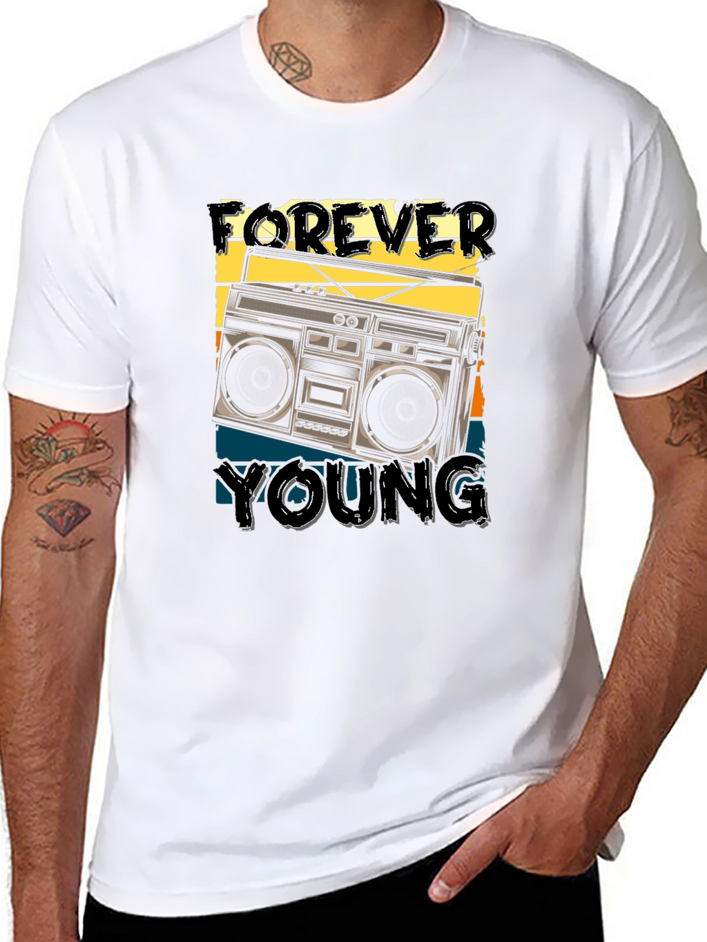 Forever Young Retro Boombox T-Shirt