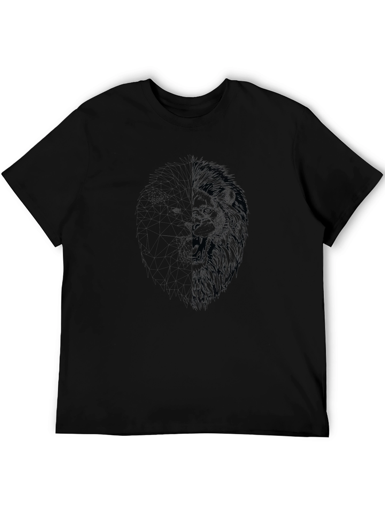 Lion Graphic Print Black Tee