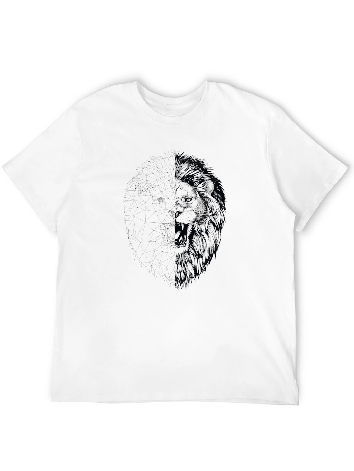 Lion Graphic Print Black Tee